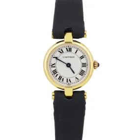 Cartier Mini Vendome 18K Yellow Gold WHITE Quartz 27mm x 19mm 866010 Watch