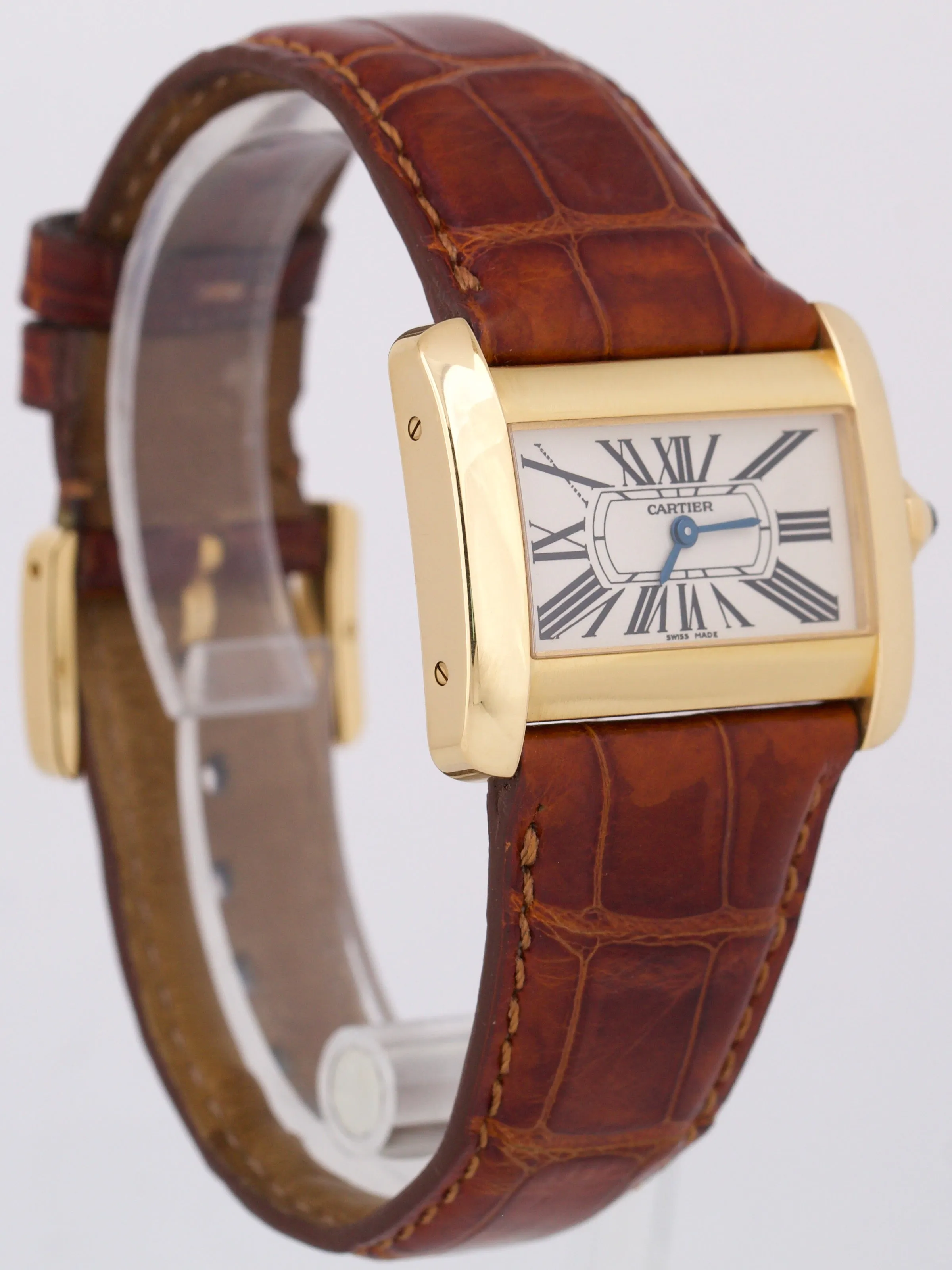 Cartier Tank Divan Quartz  25mm x 32mm 18K Yellow Gold Leather 2601 W6300356