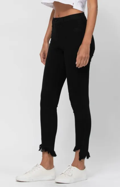 Cello Black Mid Rise Crop Skinny Jeans