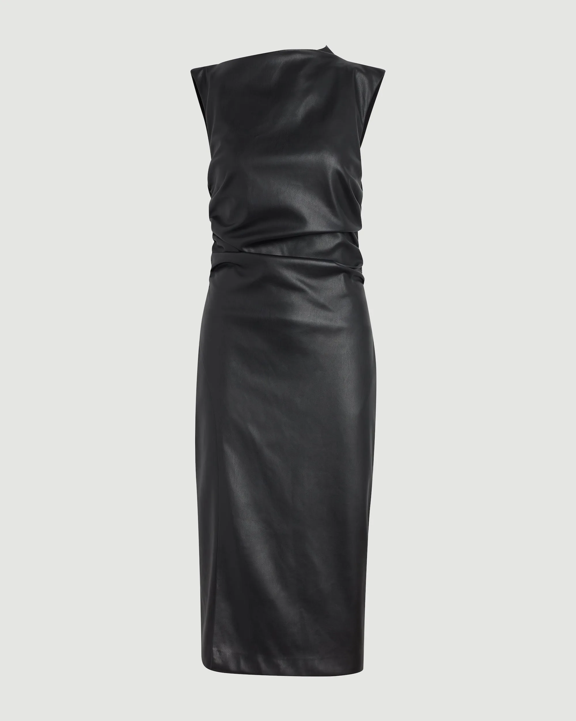 Channing Vegan Leather Wrap-Neck Dress (Petite)