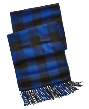 Club Room Men's Buffalo Check Scarf Blue Size Regular