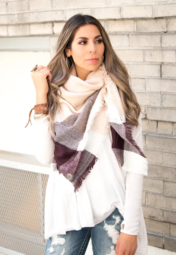 Color Block Blanket Scarf