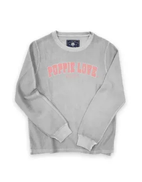 CORDUROY CREWNECK SWEATER, PEARL GREY (SIZE XS ONLY)