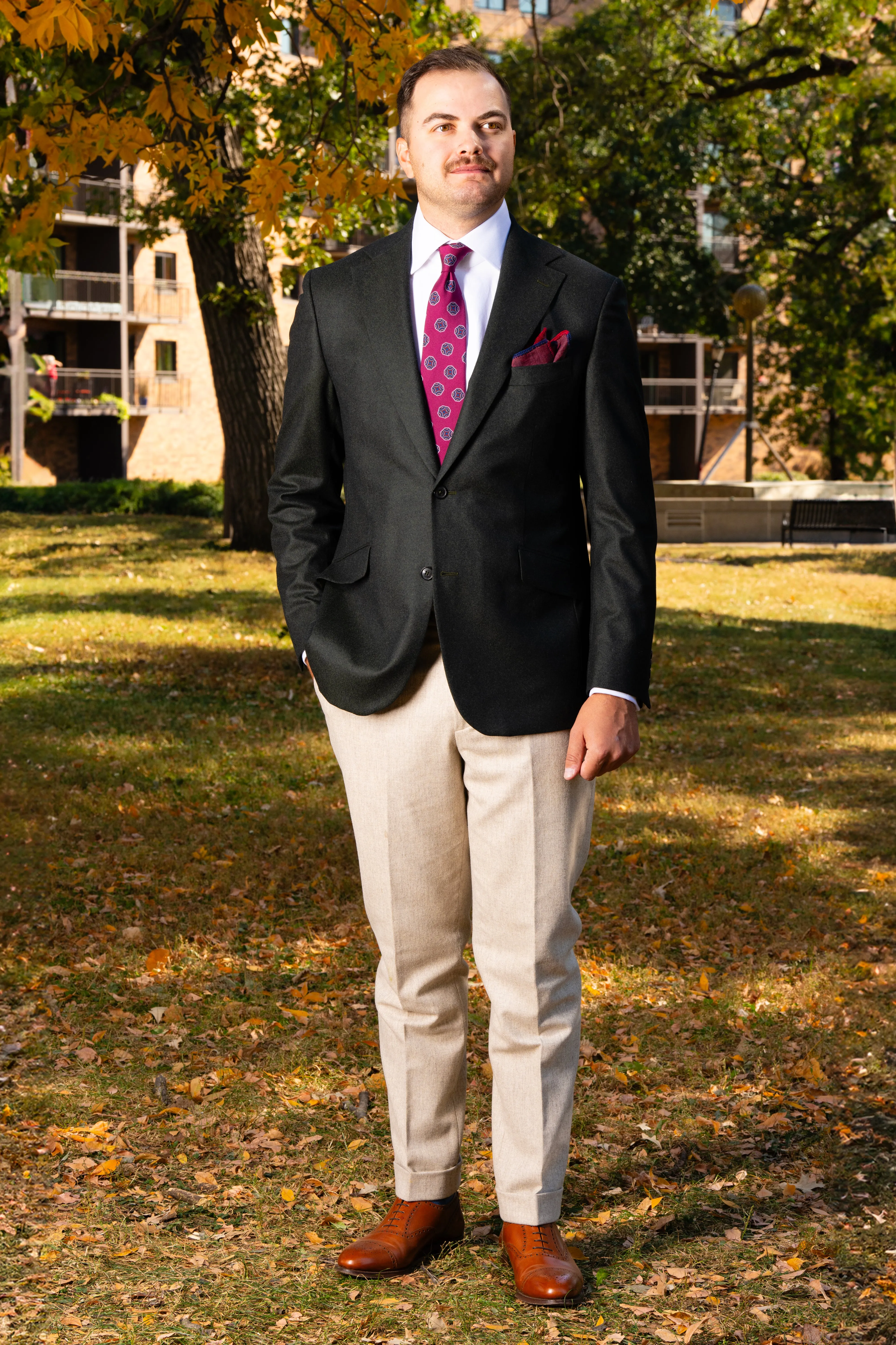 Dark Mauve Fancy Tile Printed Silk Tie