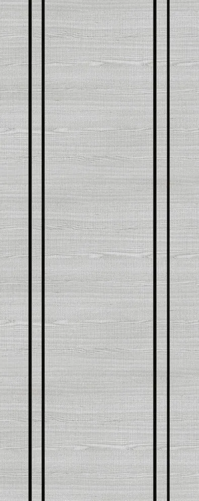 Deanta Flush Light Grey Ash - Vertical Inlay Pre-Finished FD30 PAS24 Fire Door Set