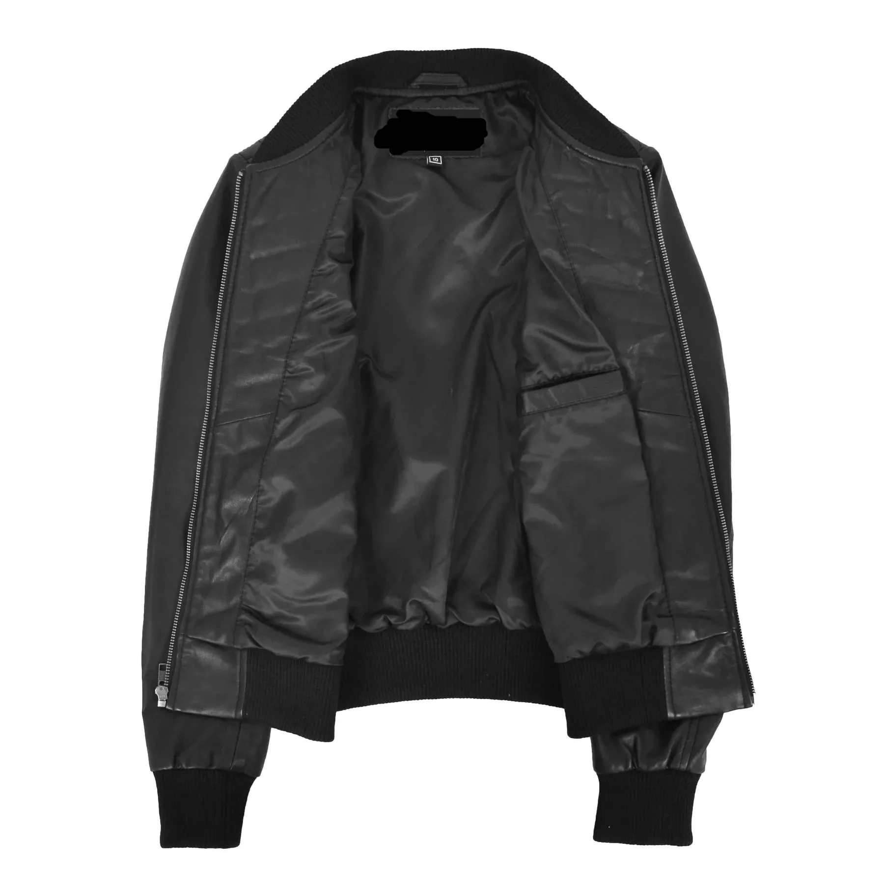 Diamond Quilted Fitted Varsity Strom Women's Leather Bomber Jacket