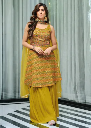 Divine Yellow Party Festive Palazzo Salwar Suit