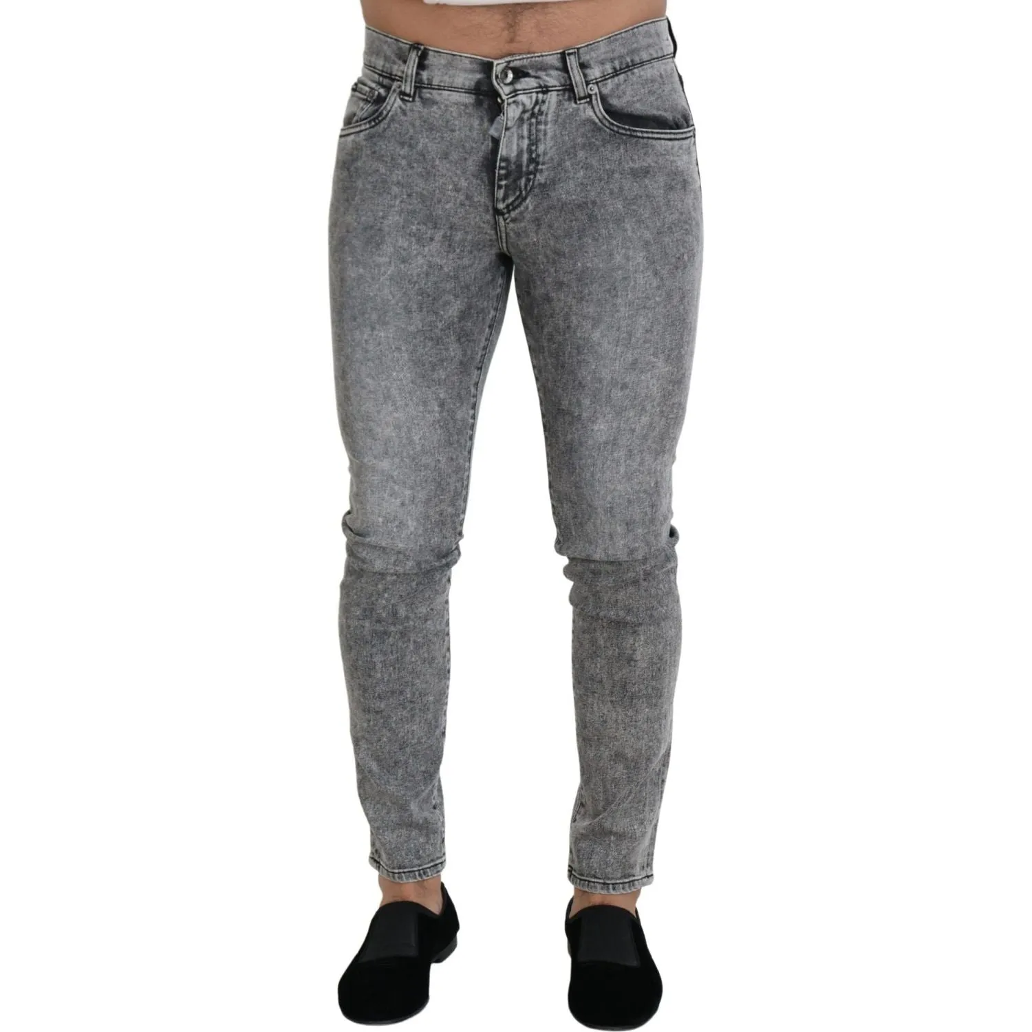 Dolce & Gabbana Chic Slim Fit Gray Denim