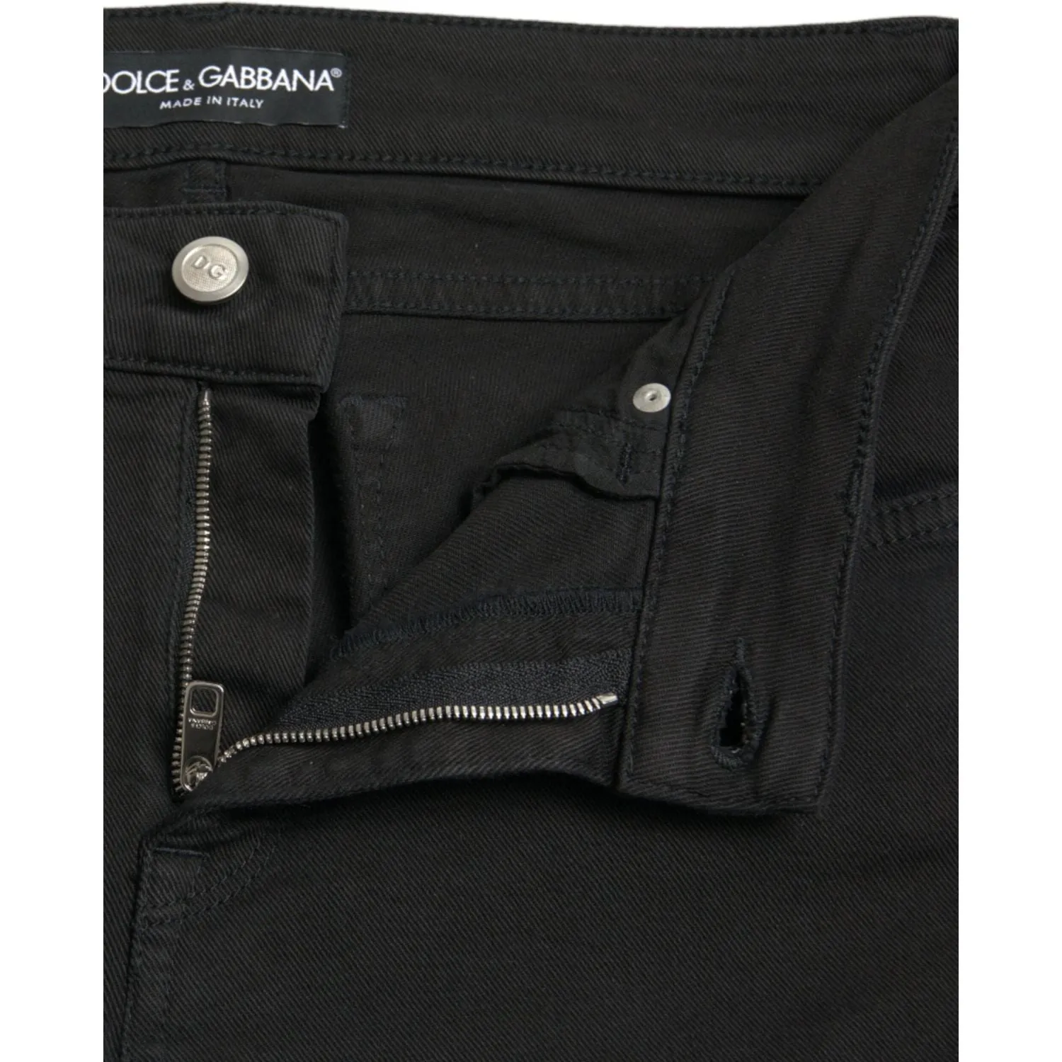 Dolce & Gabbana Elegant Black Mid-Waist Stretch Jeans