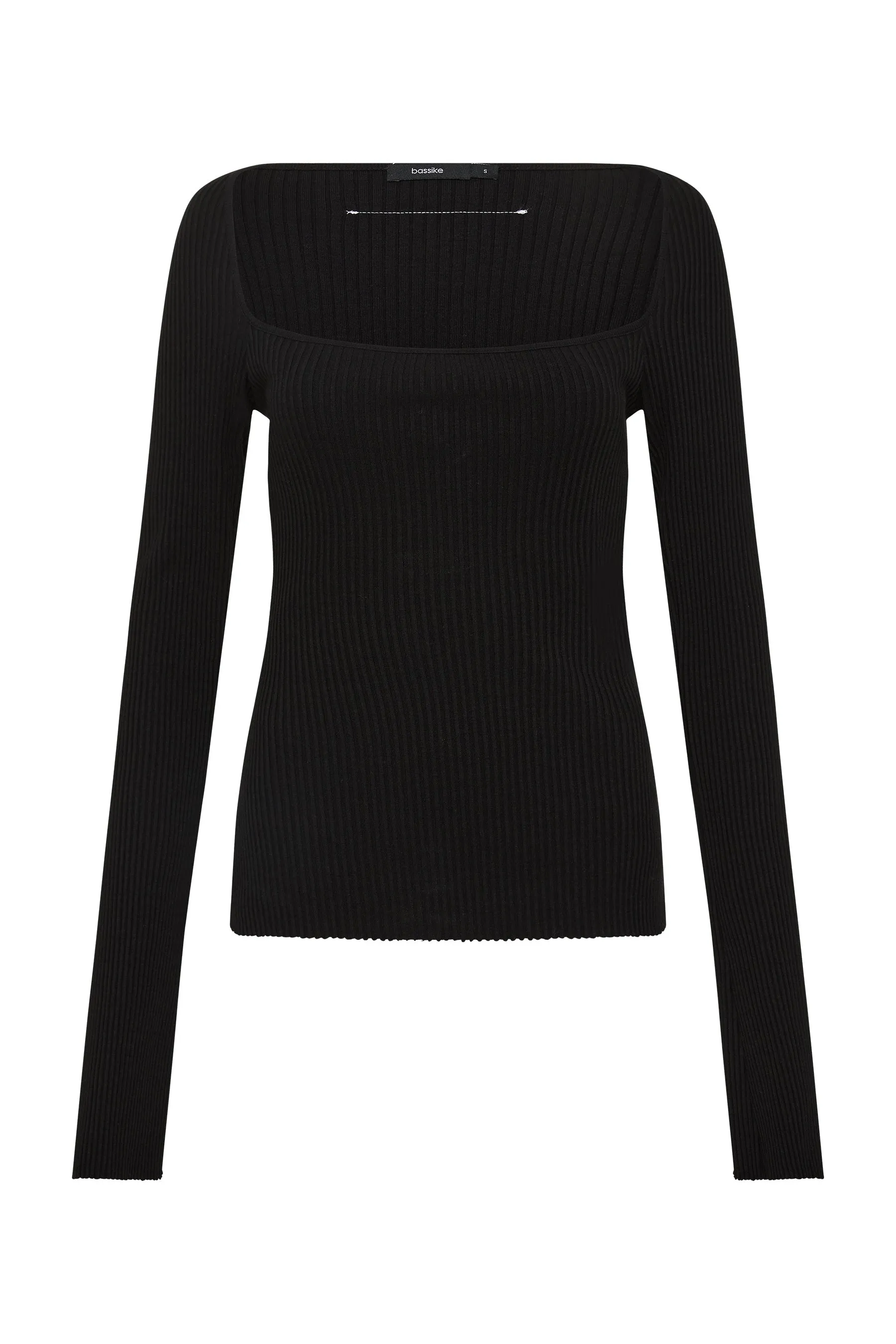 drapey rib square neck long sleeve top