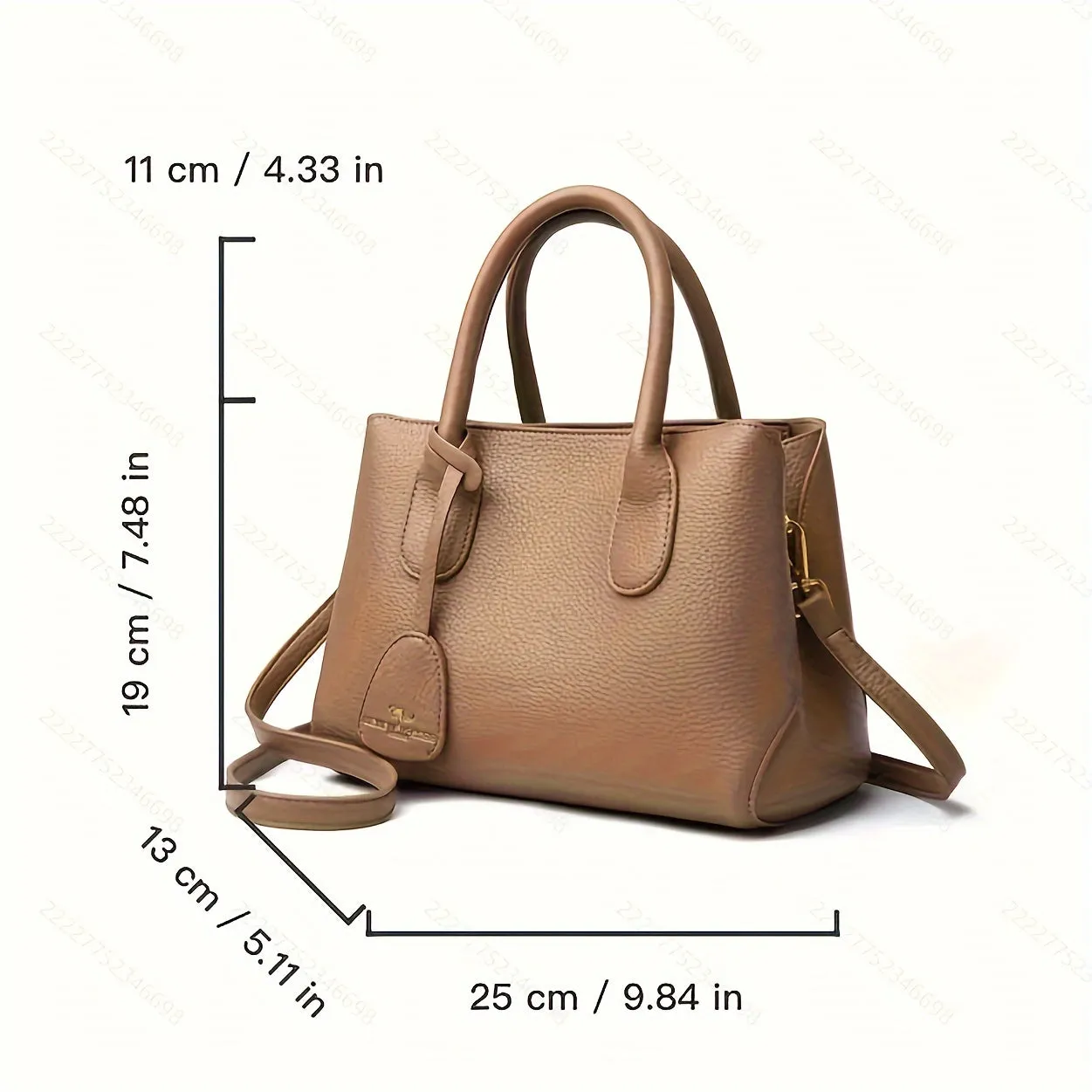 Elegant Solid Color Handbag, Multi Layer Crossbody Bag, Women's Top Handle Satchel & Purse