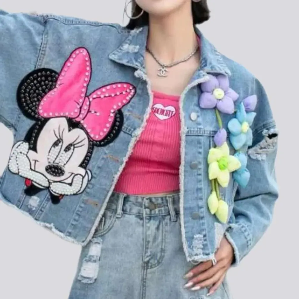 Embellished women's denim jacket