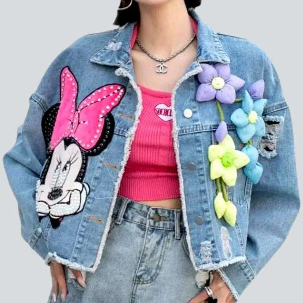 Embellished women's denim jacket