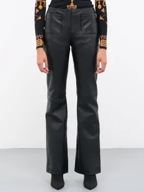 Embossed Leather Trousers (P142WU-LEALE0001-BLACK)