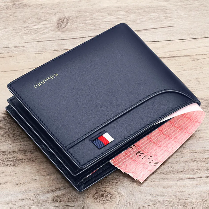 Emperor Paul Wallet Men's Genuine Cattlehide Leather Surface Short and Simple Business Coin Purse Men's Card Holder Men's Wholesale