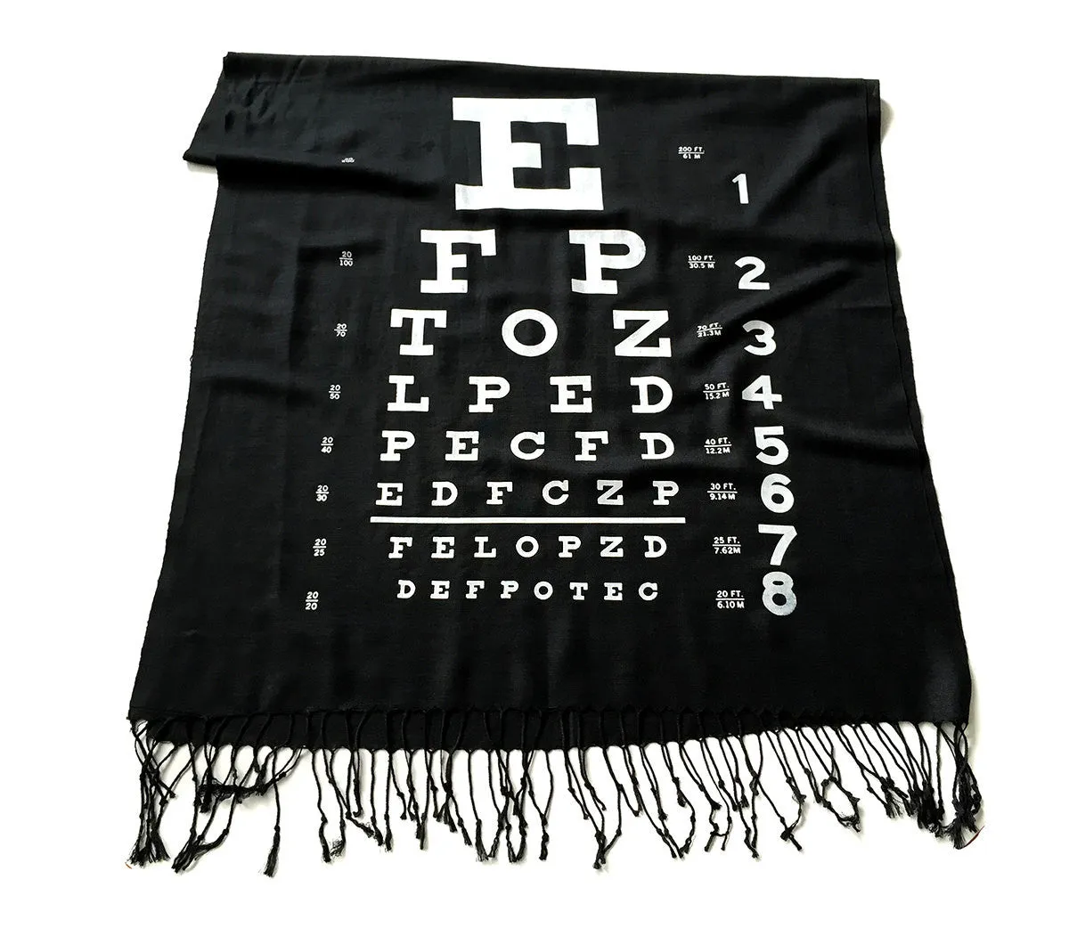 Eye Chart Scarf. Linen-weave pashmina