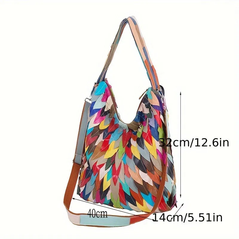 [Fast Arrival] Sheepskin Maple Leaf Crossbody Bag - Stylish Leather Shoulder Bag for Women with Soft and Casual Fashion Design - Colorful and Durable Handbag for Daily Use