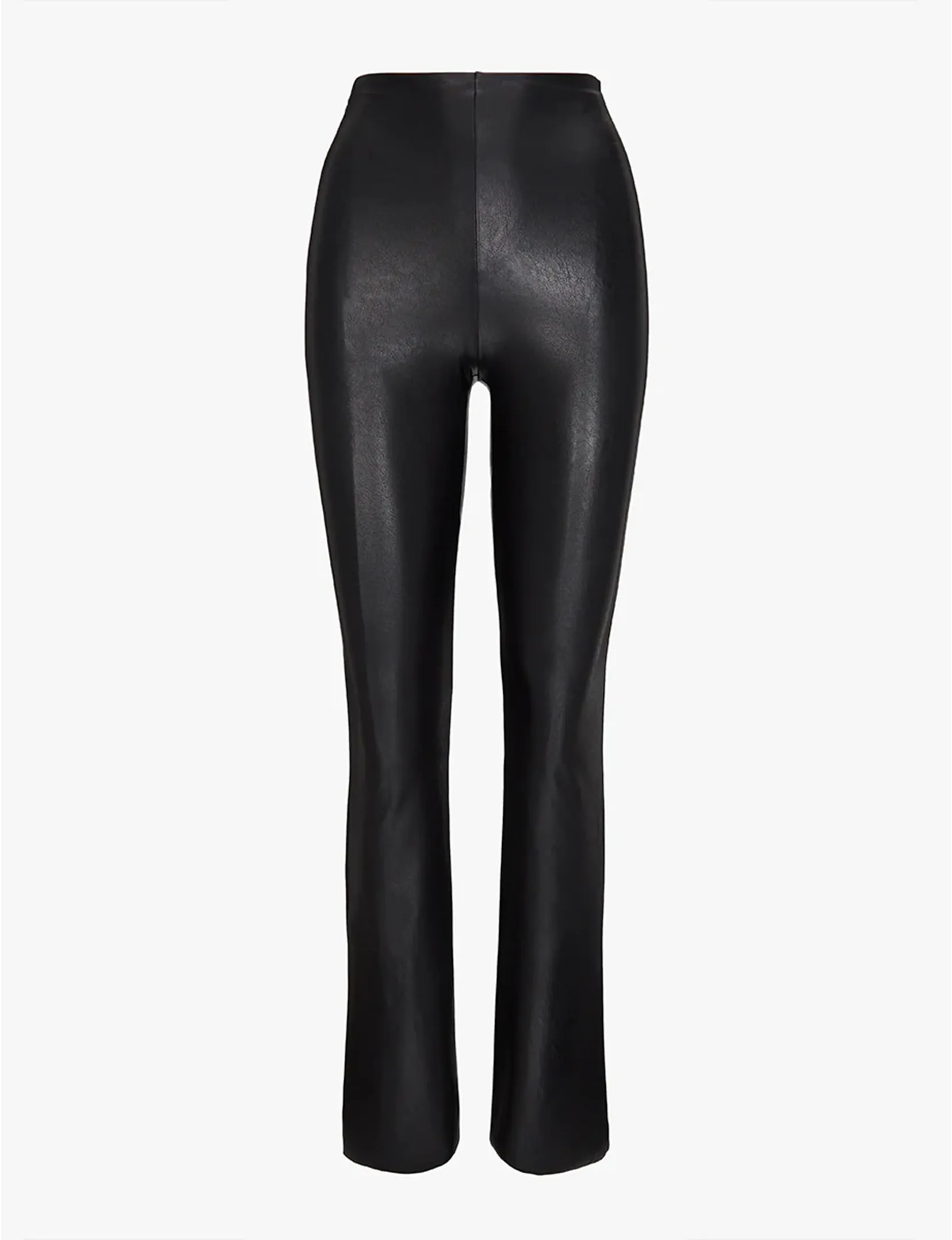 Faux Leather Flared Legging, Black