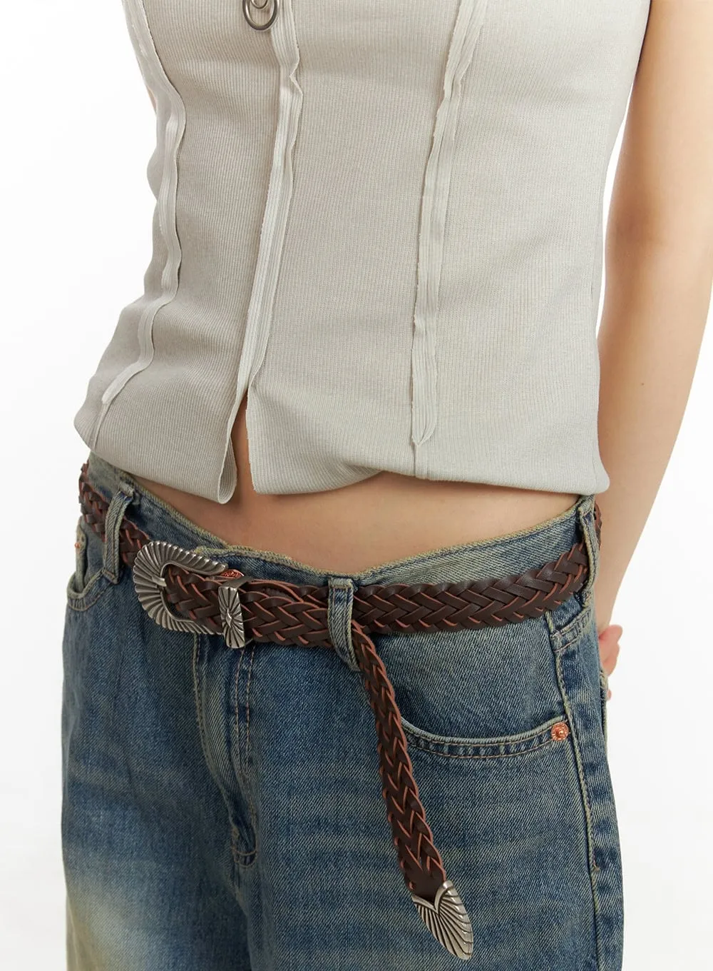 Faux Leather Twist Belt CY414