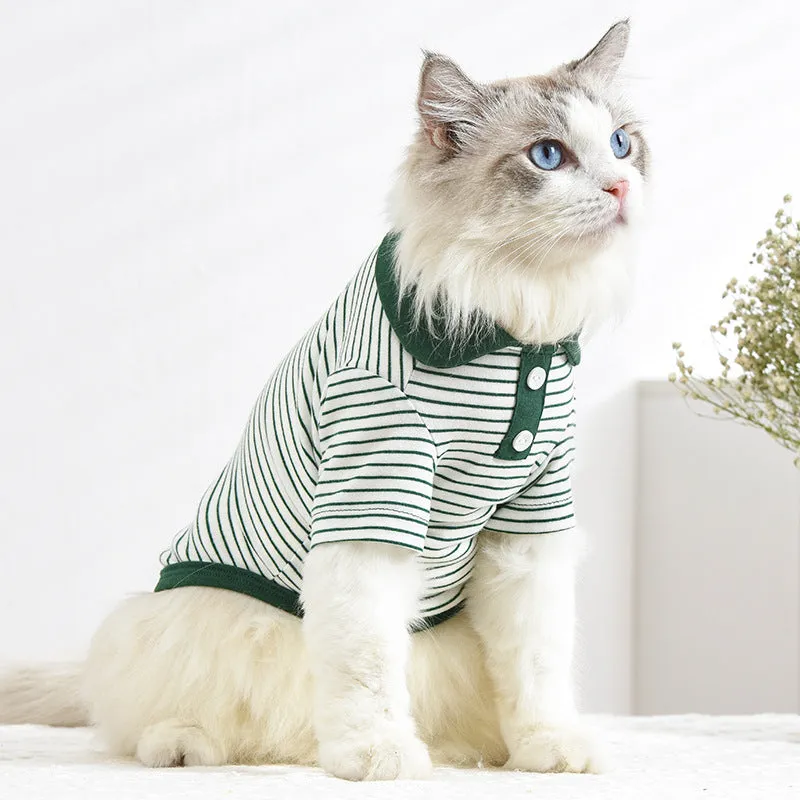 Fir Striped Pet Spring/Summer Dog Clothes Cat Clothing