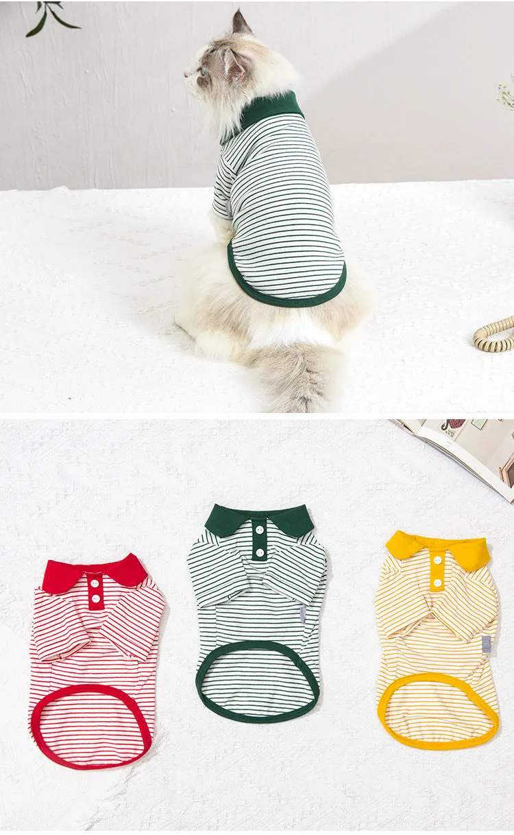 Fir Striped Pet Spring/Summer Dog Clothes Cat Clothing