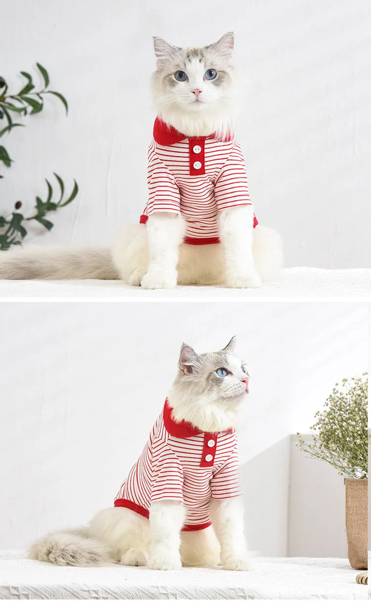 Fir Striped Pet Spring/Summer Dog Clothes Cat Clothing