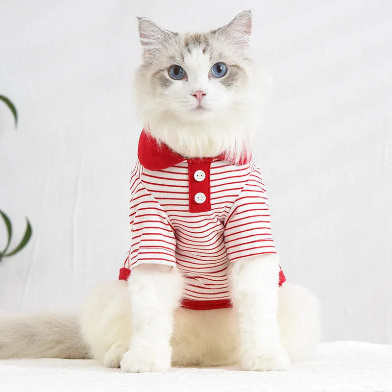 Fir Striped Pet Spring/Summer Dog Clothes Cat Clothing