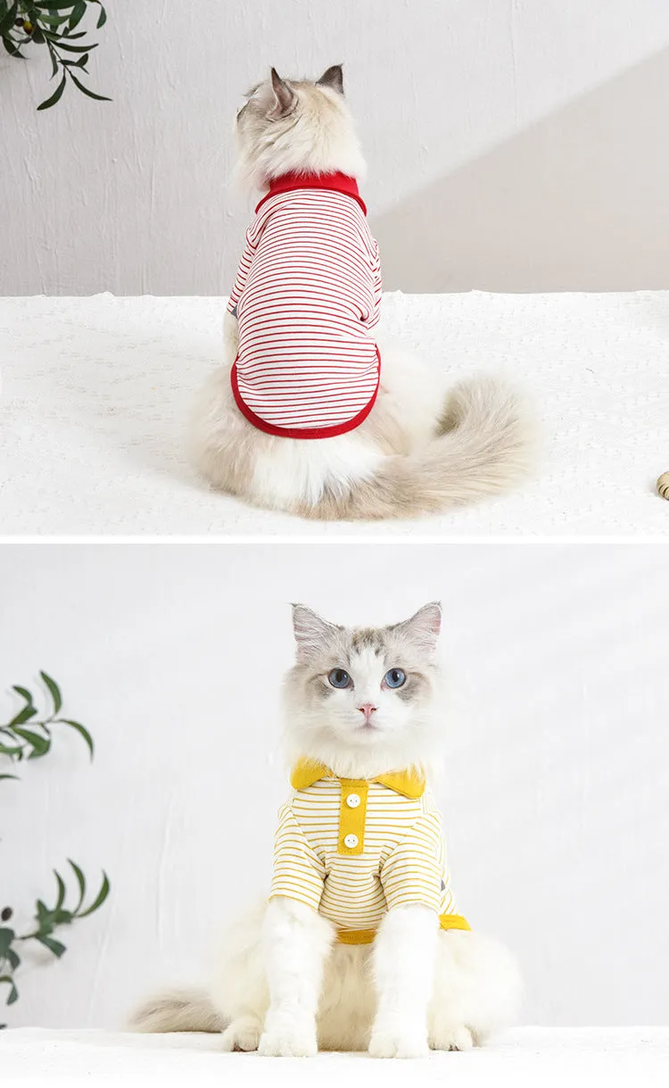 Fir Striped Pet Spring/Summer Dog Clothes Cat Clothing