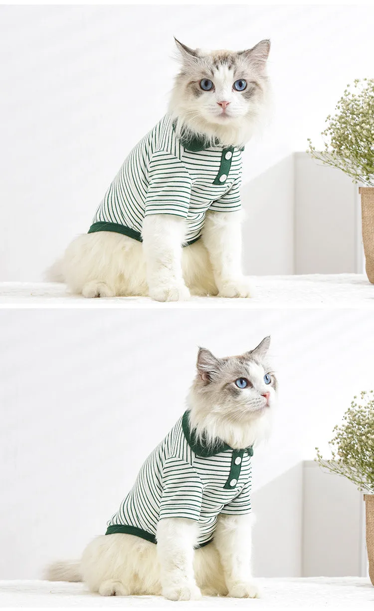 Fir Striped Pet Spring/Summer Dog Clothes Cat Clothing