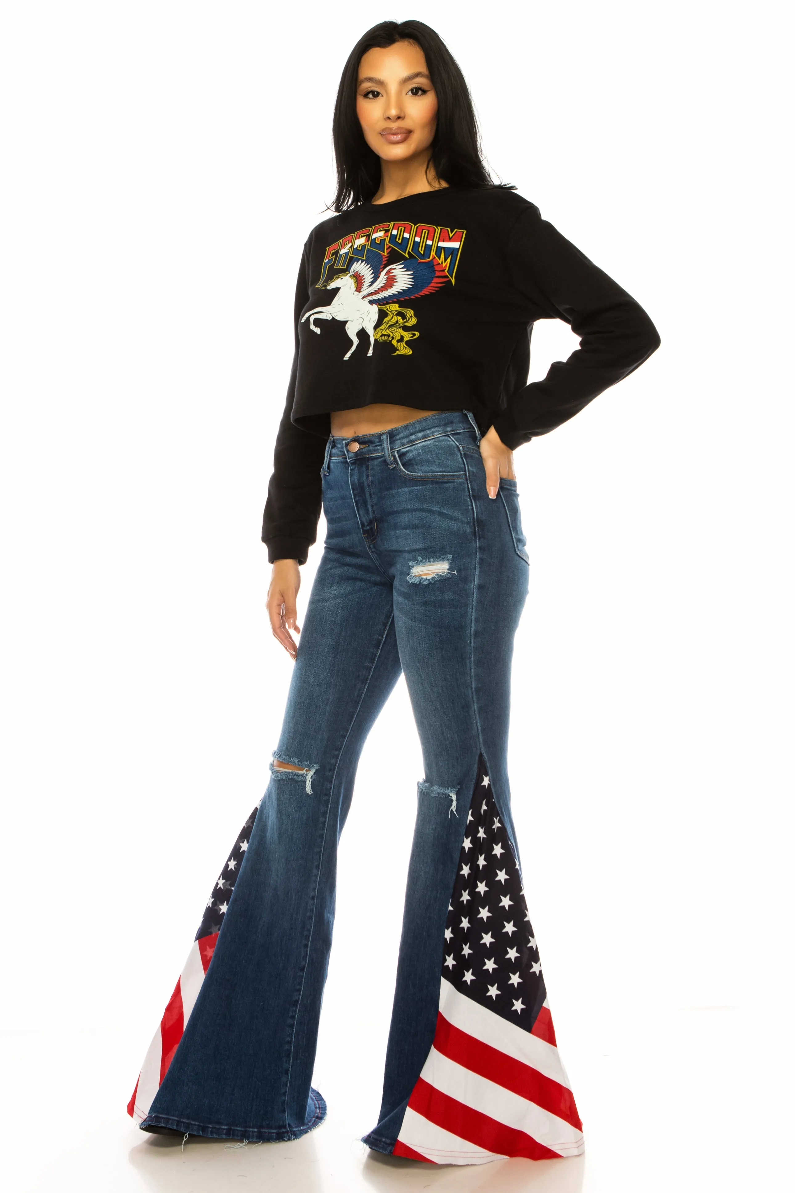 FLAG BELL BOTTOM FLARE PANTS