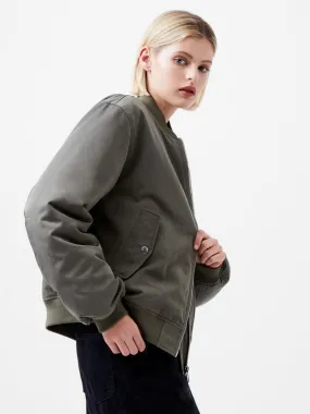 French Connection Behati Bomber Jacket - Dusted Khaki