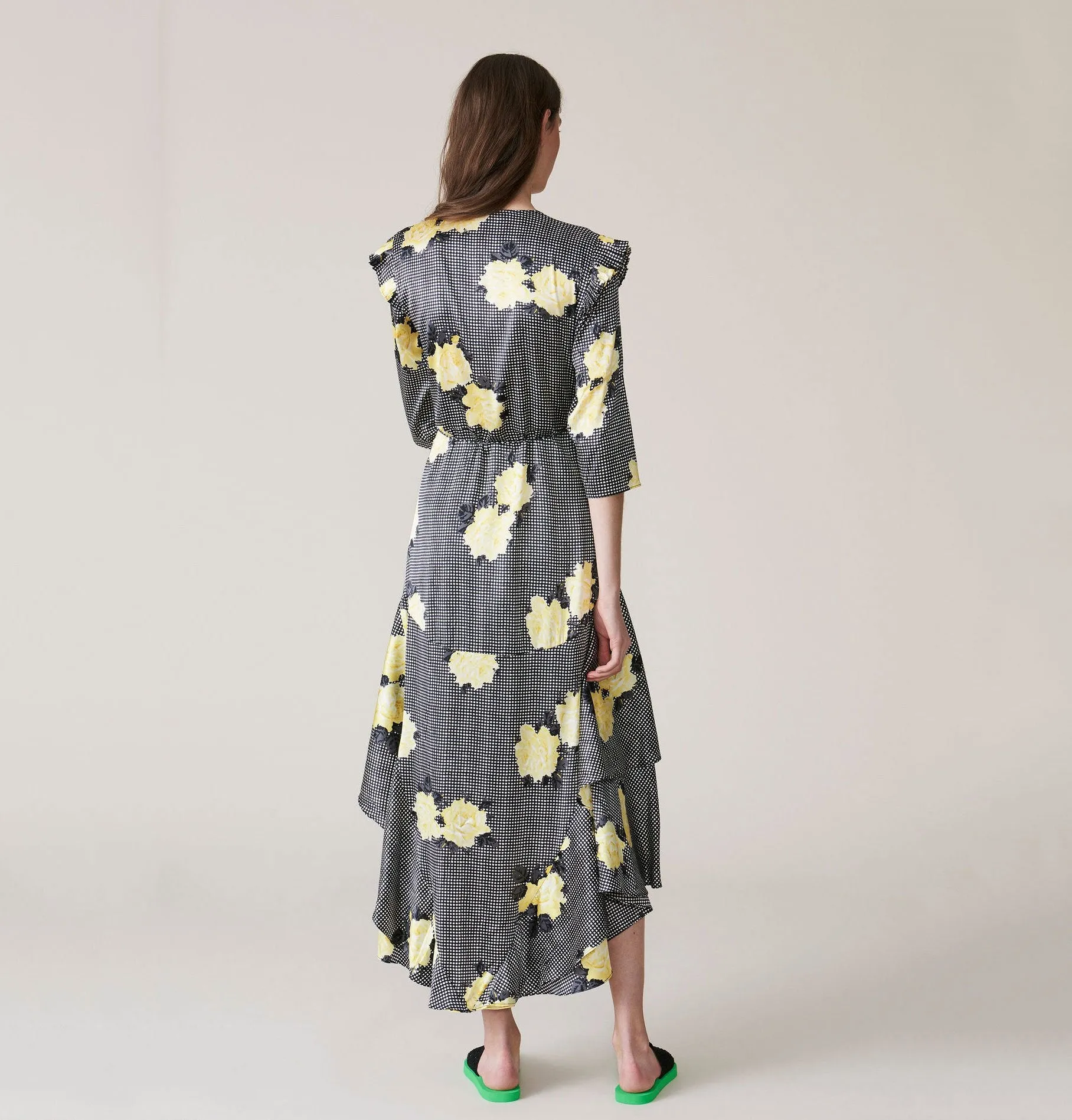 Ganni Calla Silk Wrap Dress