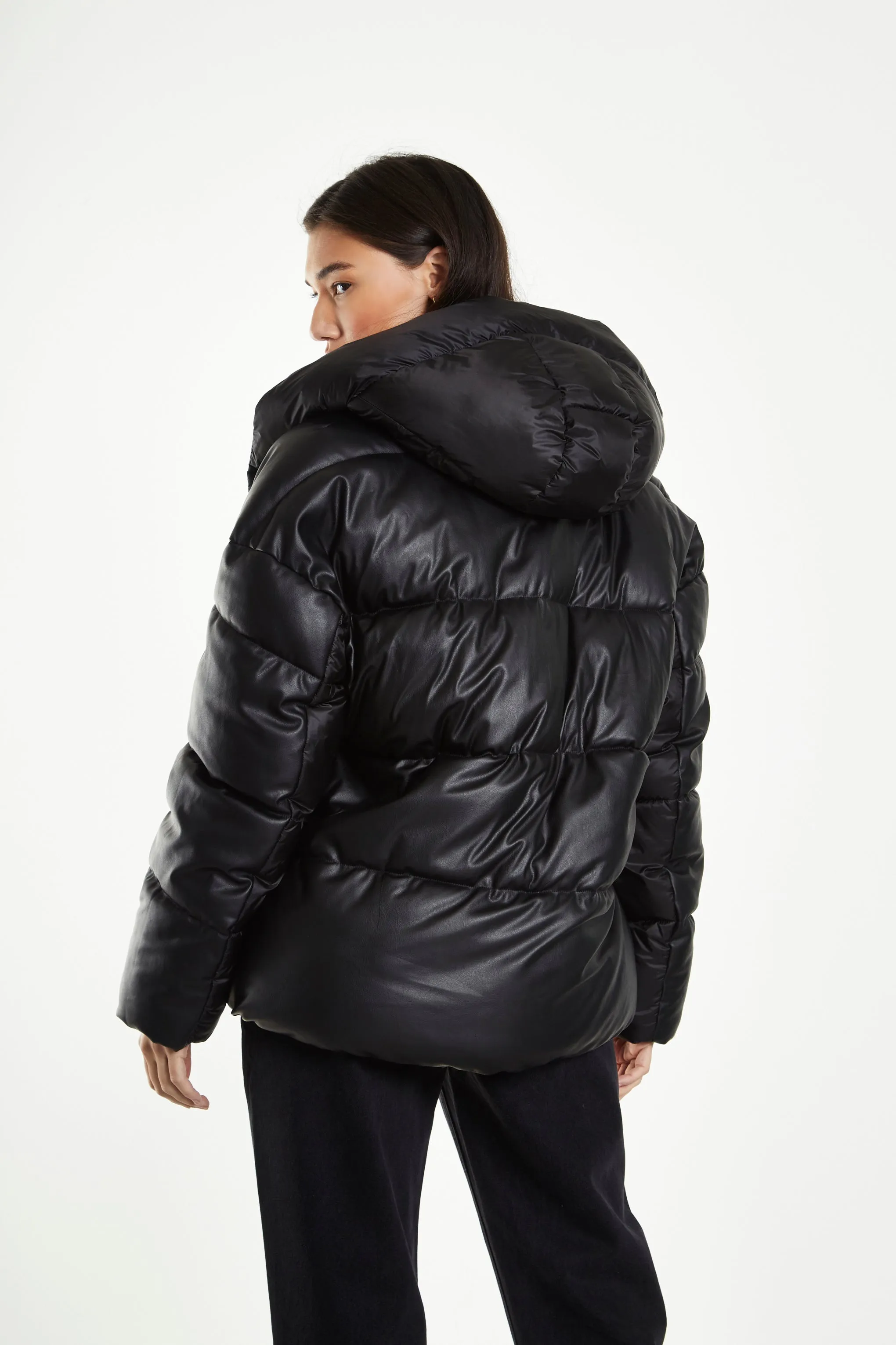 Glamorous Black Hooded Puffer Jacket