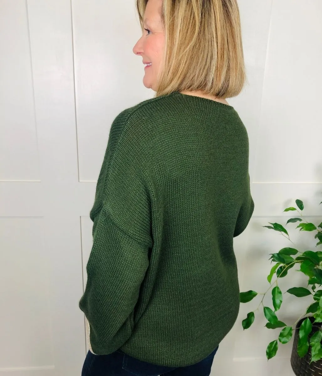 Green Metallic Star Jumper