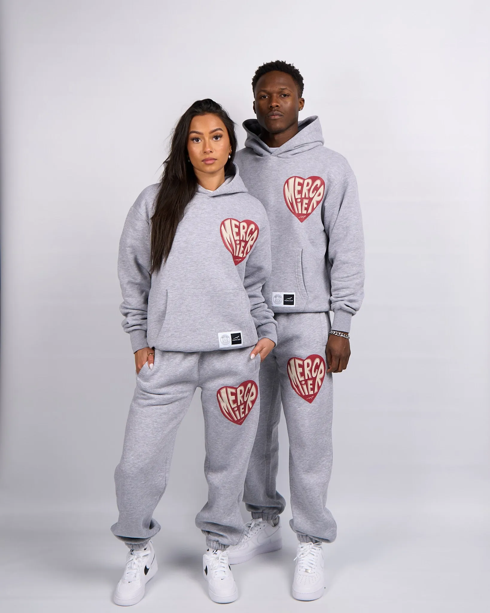 Grey Marl Mercier Heart Hoodie