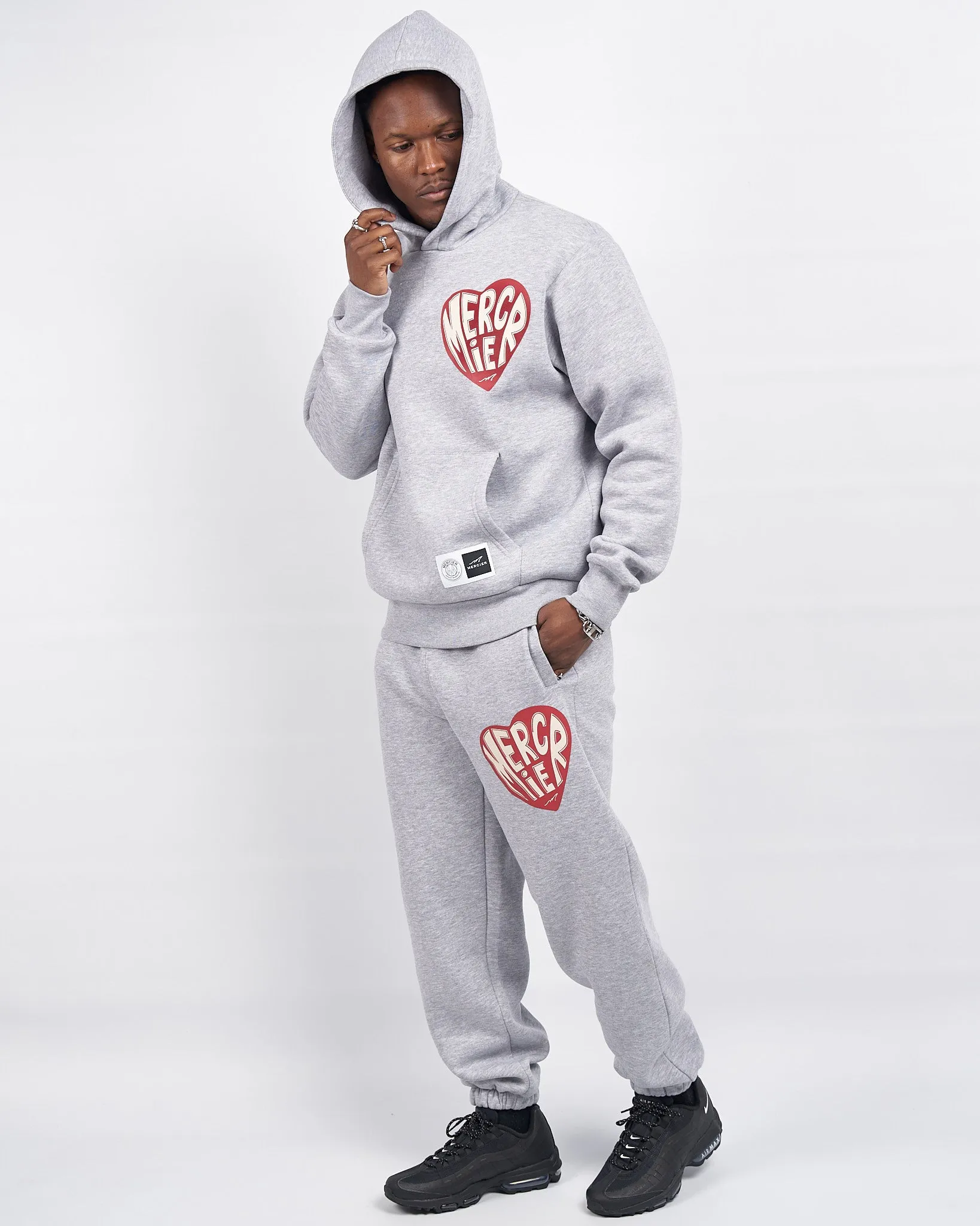 Grey Marl Mercier Heart Hoodie