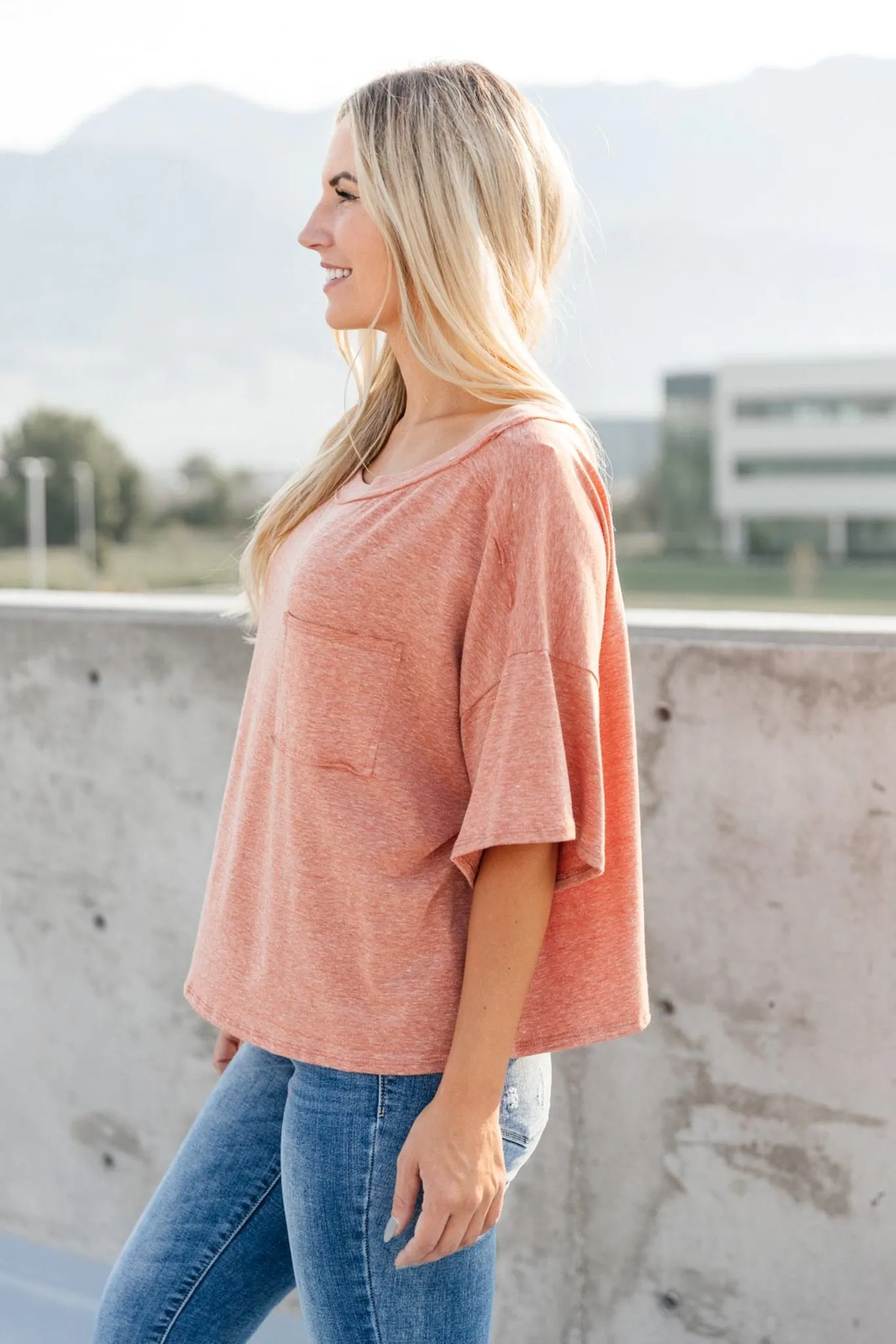 Hannah Tee In Faded Rust