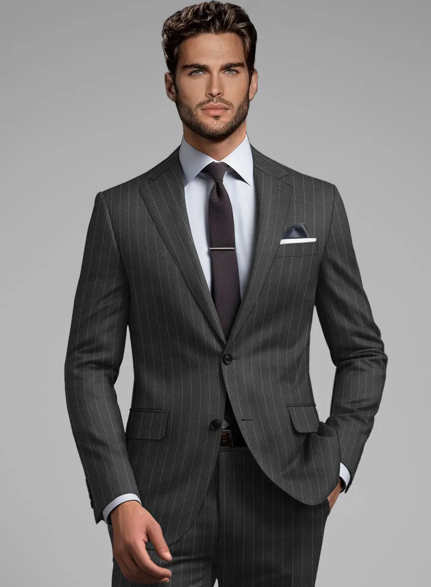 Hardy Minnis Charcoal Pinstripe Wool Jacket