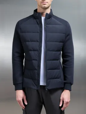 Hybrid Technical Puffer Jacket in Navy