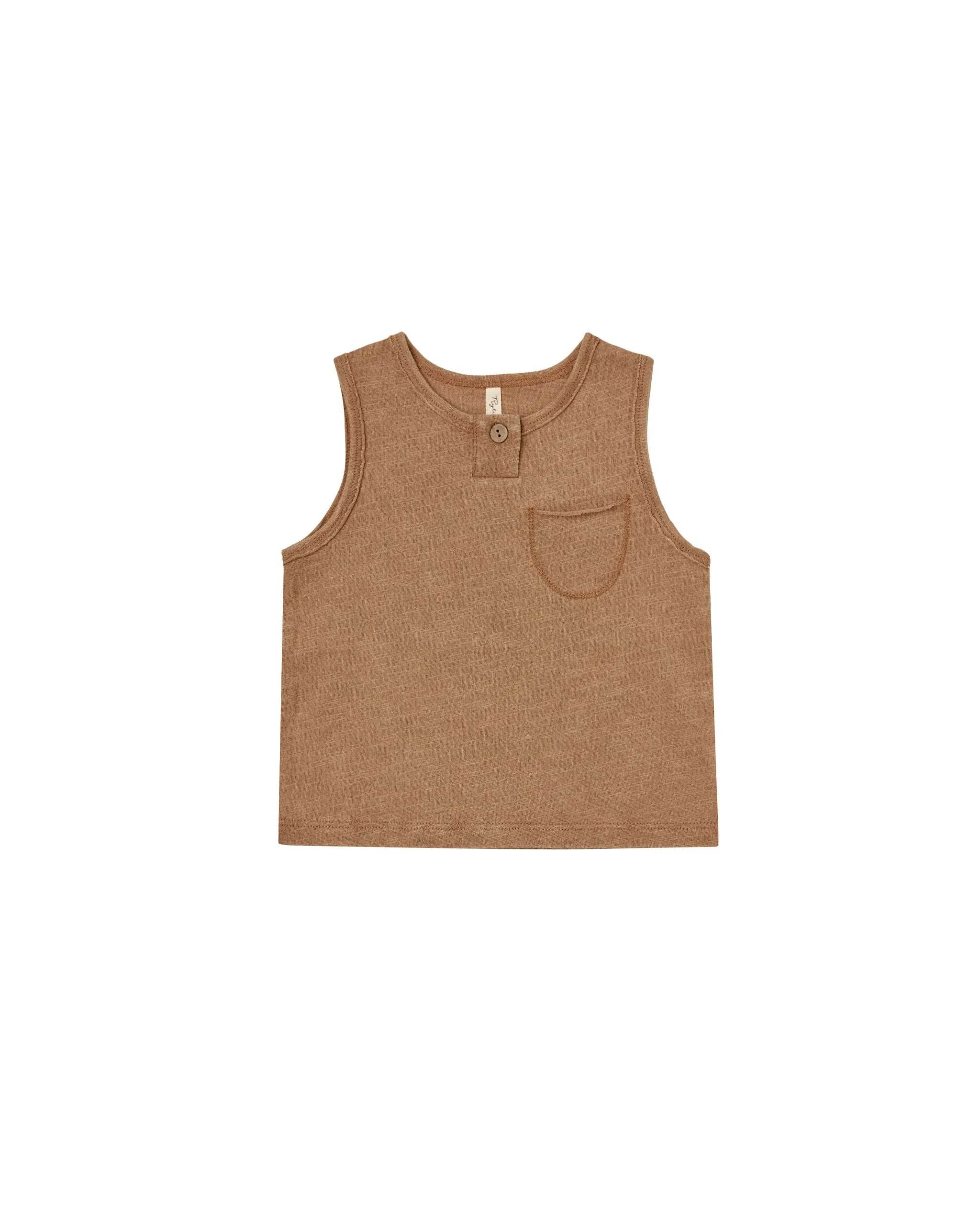 Jersey Button Tank | Camel