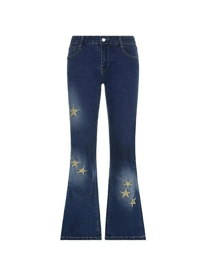 Joskaa Star Embroidered Flare Jeans