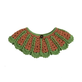 KALINKA Green and Brown Crochet Baby Collar