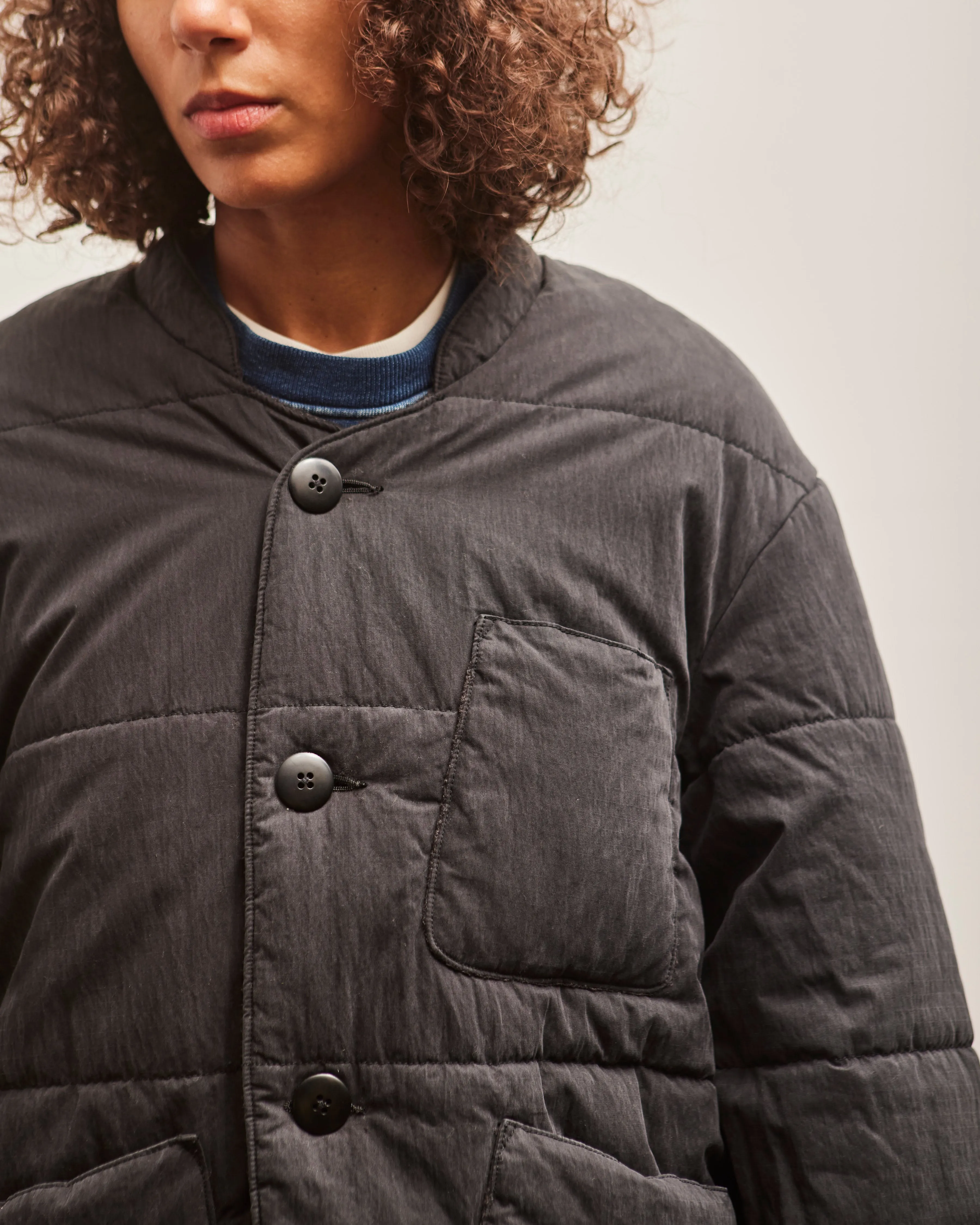 Kapital Ripstop Quilt SAMU Coat, Black