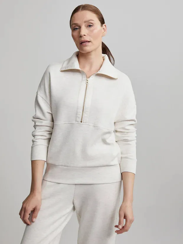 Keller Half Zip Ivory Marl