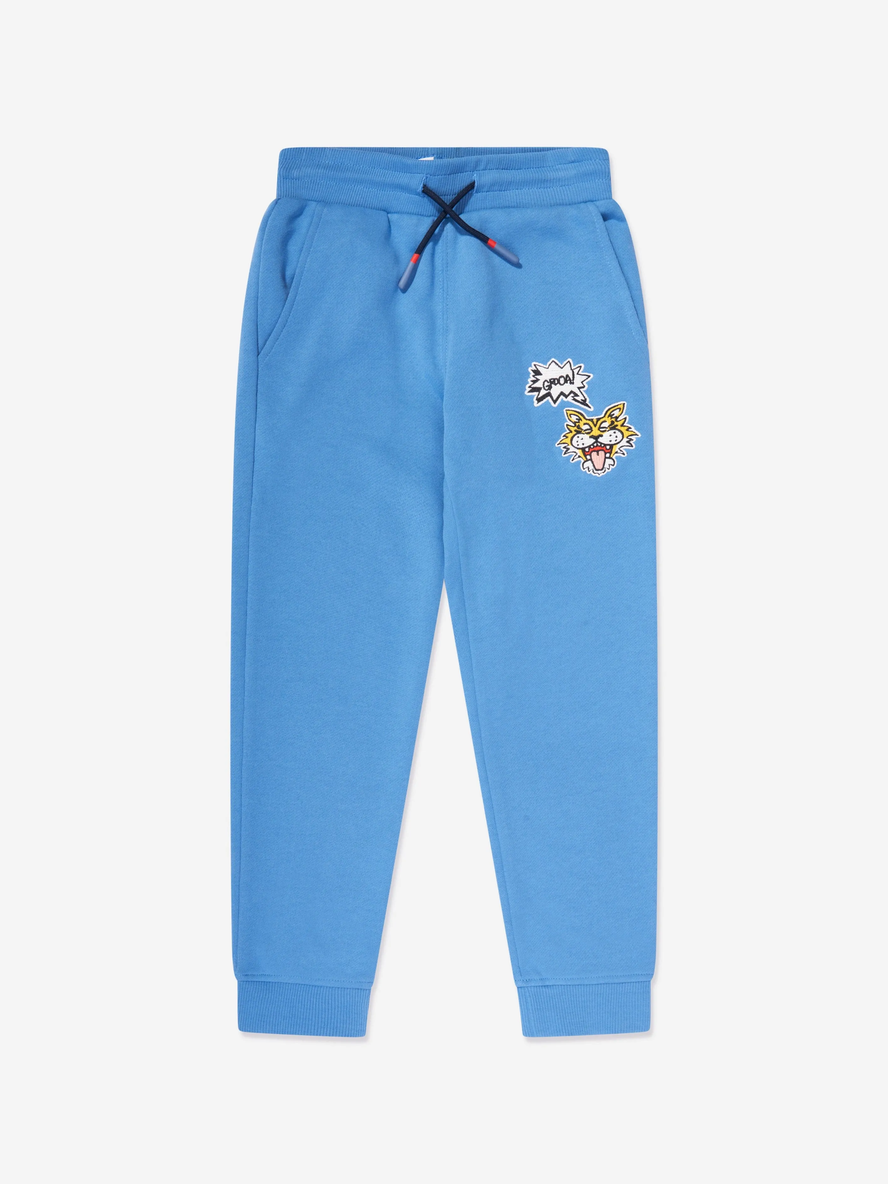 KENZO Boys Tiger Logo Joggers in Blue