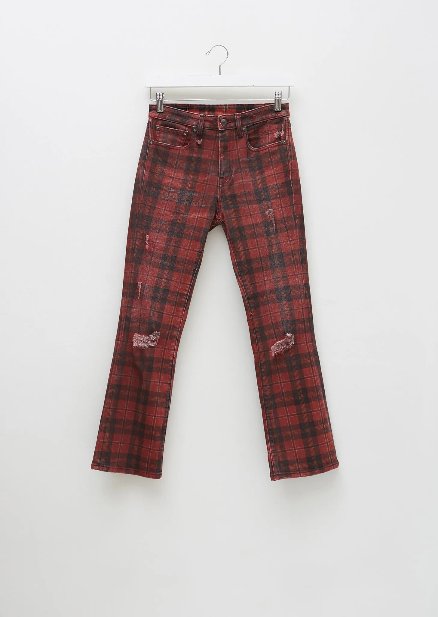 Kick Fit Red Plaid Jeans