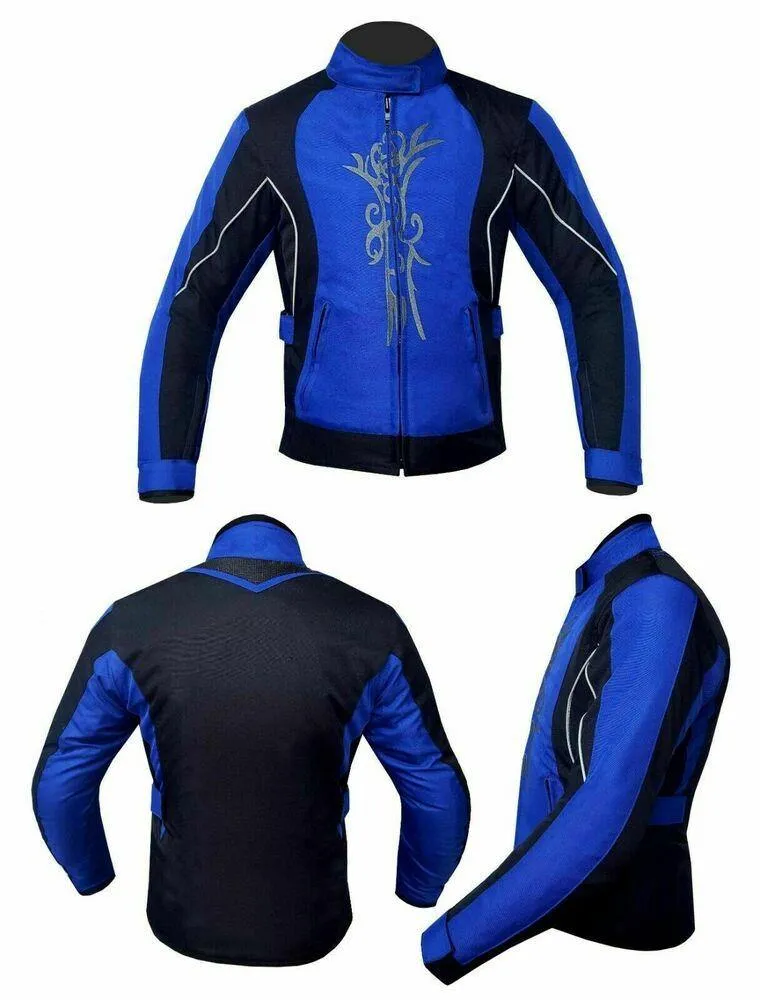 Ladies Motorcycle Suit Waterproof CE Armoured Motorbike Jacket Trouser Set Blue