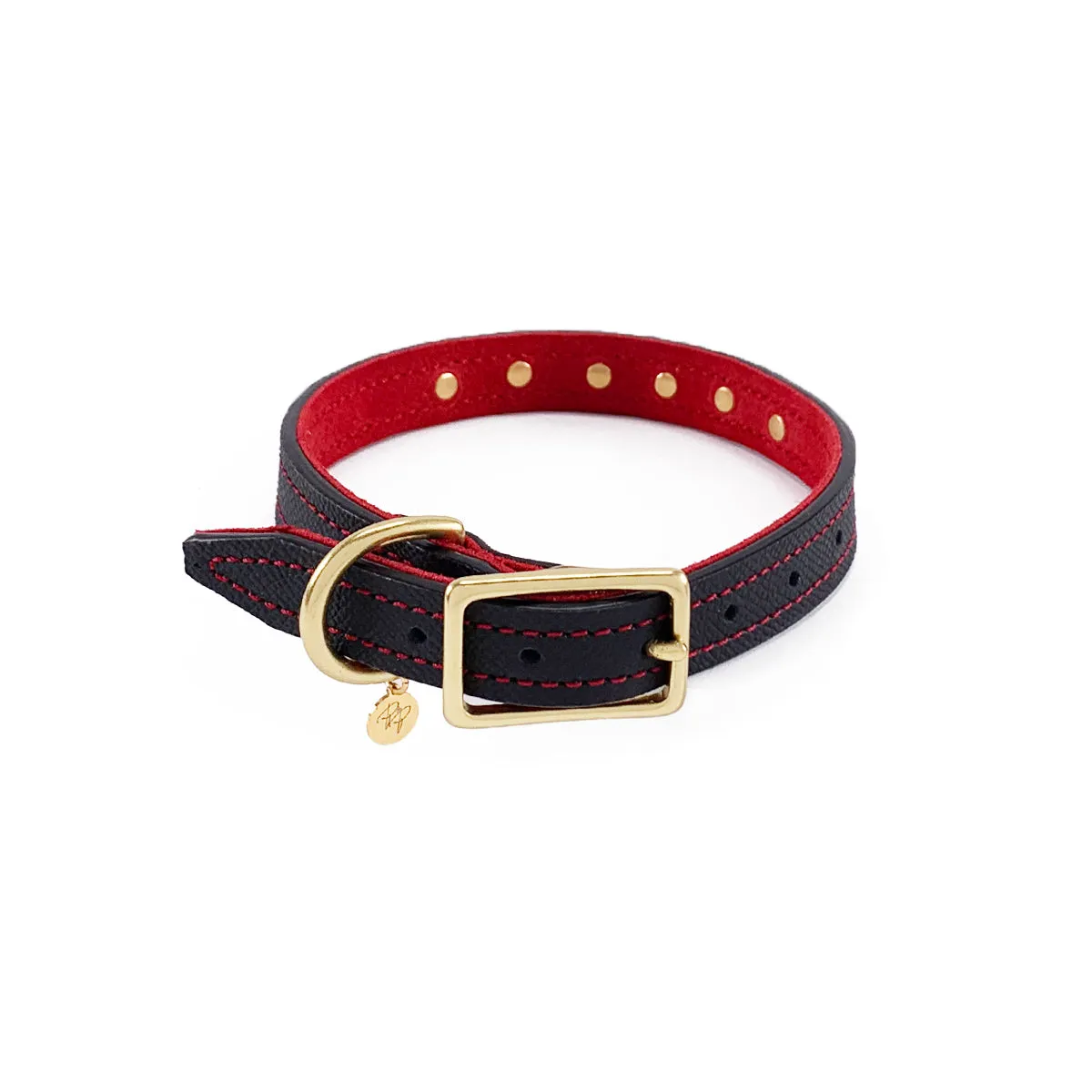 Lambert Classic Combo Rhinestone Leather Dog Collar