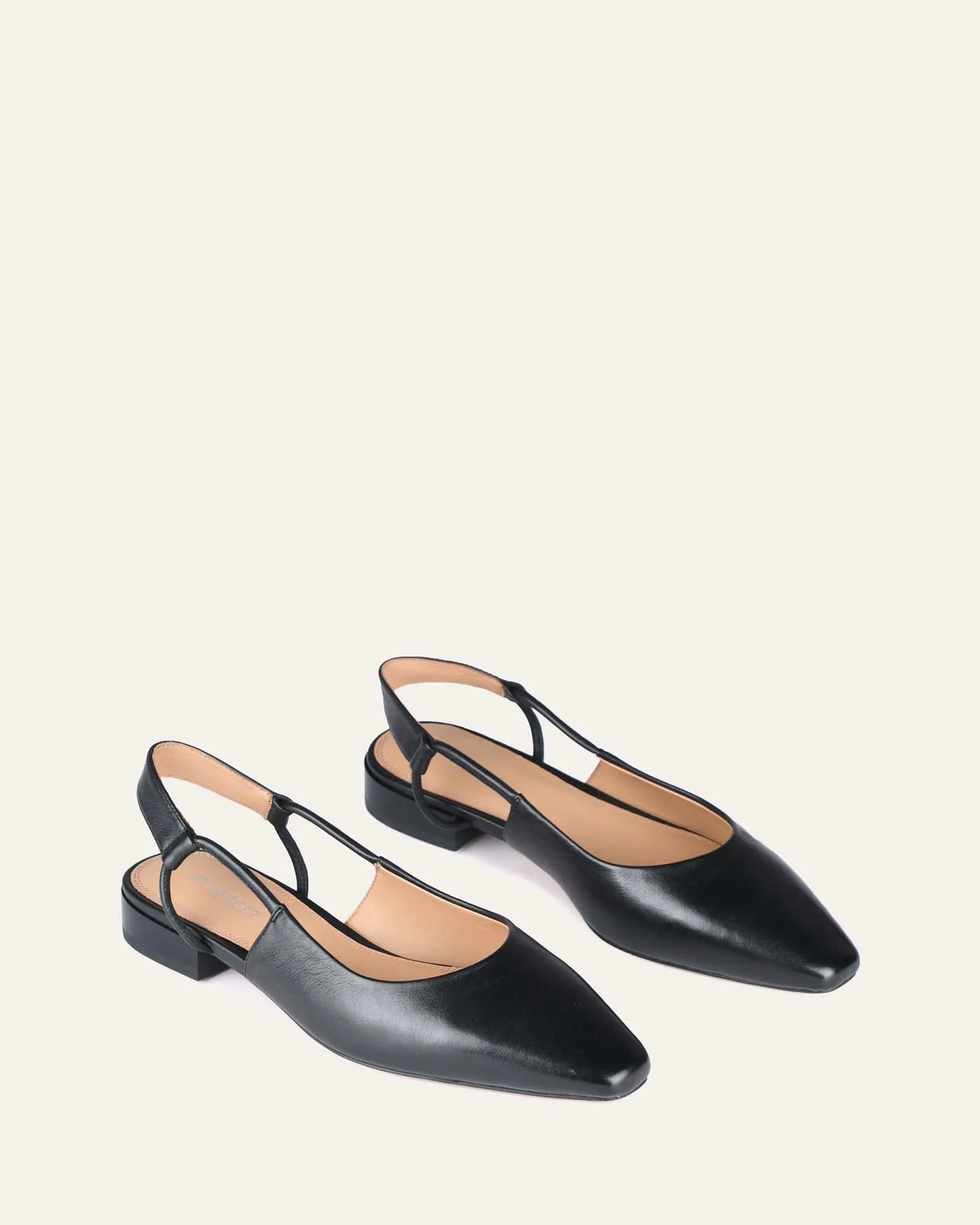 LARISSA DRESS FLATS BLACK LEATHER