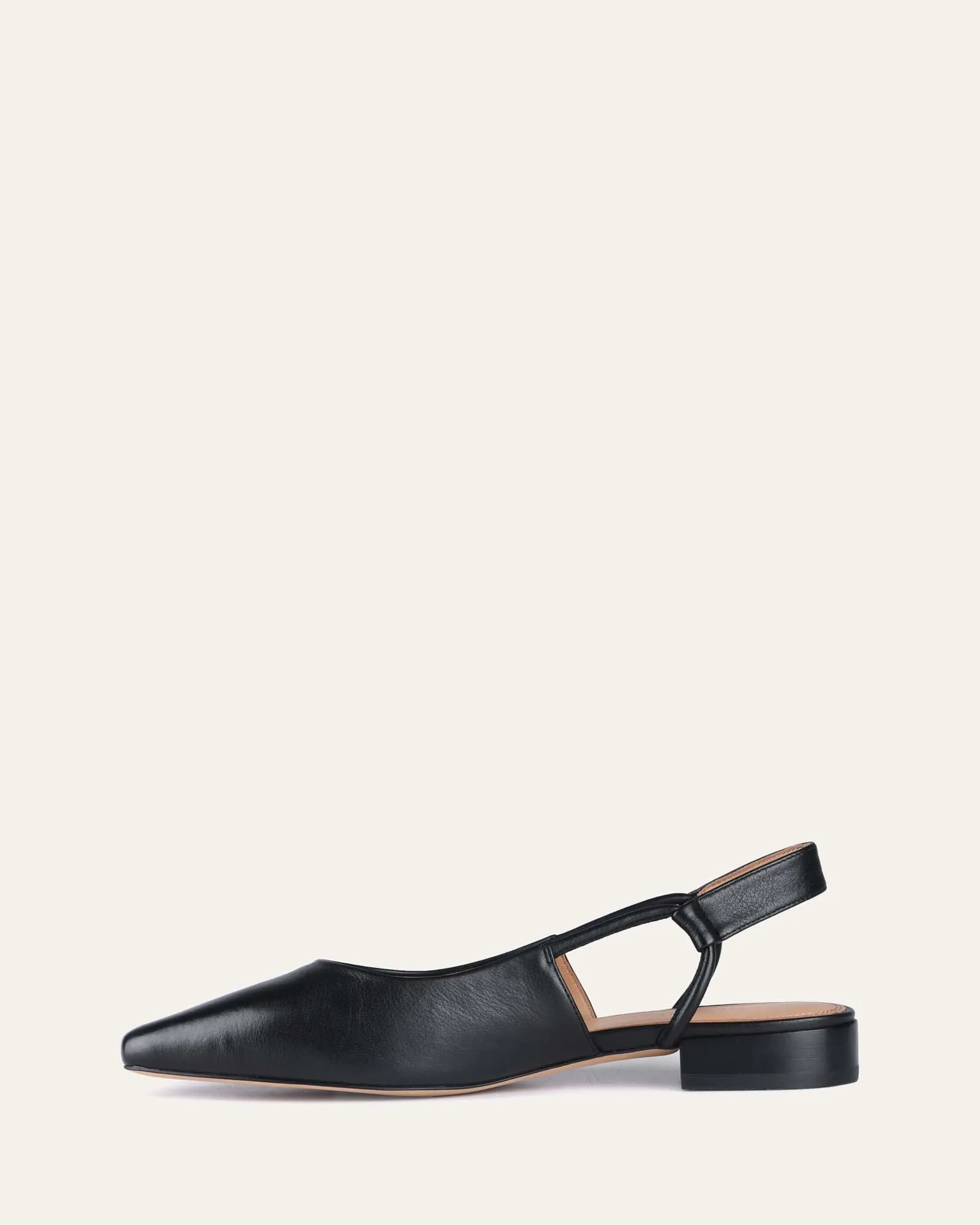 LARISSA DRESS FLATS BLACK LEATHER